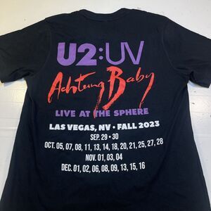 U2 LIVE AT THE SPHERE UV ACHTUNG BABY LAS VEGAS CONCERT TOUR T SHIRT Mens S